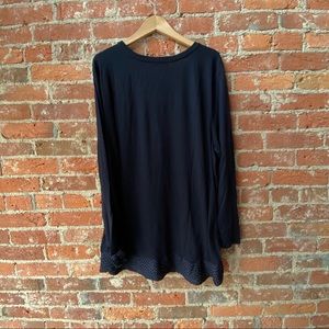PLUS SIZE Crew Neck Mixed Media Sweater